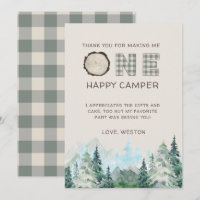 Rustic One Happy Camper bedankt kaarten