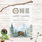 Rustic One Happy Camper Invitation Anniversaire