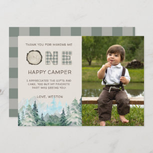 Rustic One Happy Camper Merci Cartes