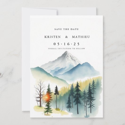 Rustic Online Mountain Save The Date (Voorkant)