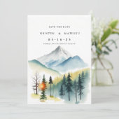 Rustic Online Mountain Save The Date (Staand voorkant)