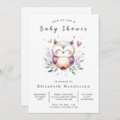 Rustic Online Owl Baby shower Kaart (Voorkant / Achterkant)