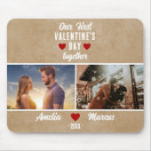 Rustic onze eerste Valentijnsdag samen 2 foto's Muismat (Voorkant)