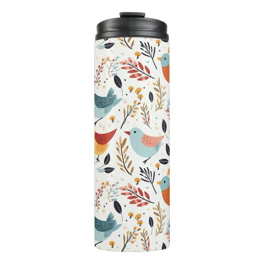 Rustic Orange And Blue Bird Garden Thermosbeker (Voorkant)