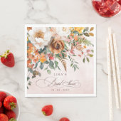 Rustic Orange Floral Fall Bridal Shower  Servet (Insitu)
