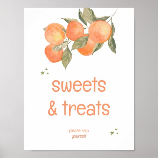 Rustic Orange Grove "Sweets & Treats" Sign Poster (Voorkant)