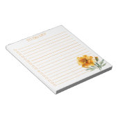 Rustic Orange Marigold To Do List Teacher Gift Notitieblok (Schuin)