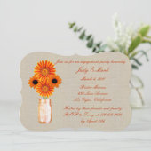 Rustic Orange Mason Jar Invitation de la partie d' (Debout devant)