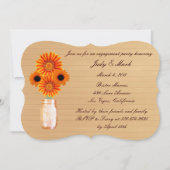 Rustic Orange Mason Jar Invitation de la partie d' (Devant)
