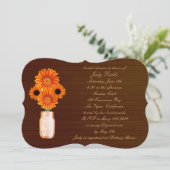 Rustic Orange Mason Jar Invitation nuptiale douche (Debout devant)