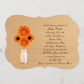 Rustic Orange Mason Jar Invitation nuptiale douche (Devant / Derrière)