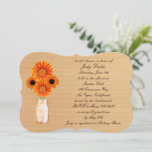 Rustic Orange Mason Jar Invitation nuptiale douche (Debout devant)