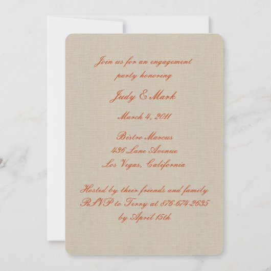 Rustic Orange Mason Jars Engagement Invitation (Dos)