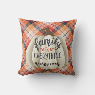 Rustic Oranje Herfst Schotse Plaid Waterverf Pompo Kussen