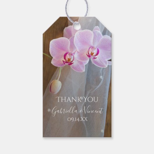 Rustic Orchid Elegance Country Weddenschap Favor T Cadeaulabel (Voorkant)