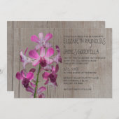 Rustic Orchid Wedding Invitations Kaart (Voorkant / Achterkant)