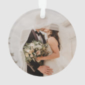 Rustic Our First Christmas Mr en Mrs Christmas Ornament (achterkant)