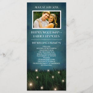 Rustic Outdoor Garden Firefly Wedding Programs Programma