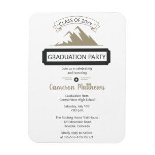 Rustic Outdoor Mountain Theme Graduation Party Magneet