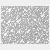 Rustic Owl Beer Deer Fox Woodland Createpatroon Fleece Deken (Voorkant (Horizontaal))