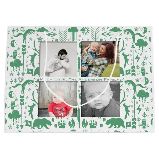 Rustic Owl Beer Deer Fox Woodland Createpatroon Groot Cadeauzakje (Voorkant)