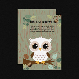 Rustic Owl Woodland Forest Baby shower Informatiekaartje