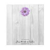 Rustic Paars Daisy Personalized Notitieblok (Voorkant)