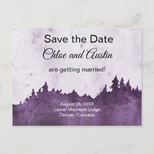 Rustic Paarse Edelsteen Kleur Landschap Save The D Briefkaart