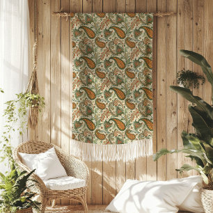 Rustic Paisley Throw – Boho Earth Kleuren Blend Fleece Deken