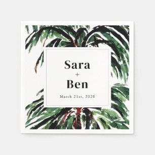 Rustic Pakte Palm Trees Beach Wedding Servet