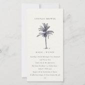 Rustic Palm Tree Marine Kraft Couples Invitation d (Devant)