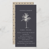 Rustic Palm Tree Marine Kraft Couples Invitation d (Devant / Derrière)