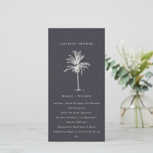 Rustic Palm Tree Marine Kraft Couples Invitation d (Debout devant)