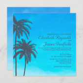 Rustic Palm Tree Wedding Invitations Kaart (Voorkant / Achterkant)