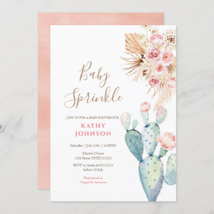 Rustic Pampas Baby Sprinkle Uitnodiging
