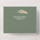 Rustic Pampas Eucalyptus Arch Sage Green Wedding All In One Uitnodiging (Achterkant)