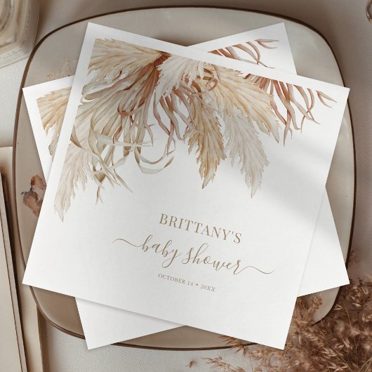 Rustic Pampas Grass Baby shower Napkins Servet