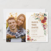 Rustic Pampas Grass Boho Flowers Save the Date (Voorkant)
