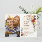 Rustic Pampas Grass Boho Flowers Save the Date (Staand voorkant)