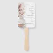 Rustic Pampas Grass Overlay Wedding Programme Handwaaier (Achterkant)