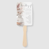 Rustic Pampas Grass Overlay Wedding Programme Handwaaier (Voorkant)
