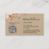 Rustic Pampas Grass Watercolor Boho Logo Visitekaartje (Achterkant)
