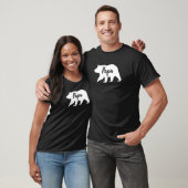 Rustic Papa Bear Simple T-shirt blanc et noir (Unisexe)