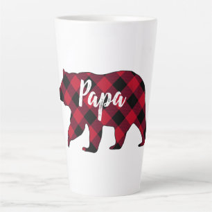 Rustic Papa Beer Red Buffalo Plaid Latte Mok