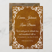 Rustic Papel Picado Mexican Wedding Invitation (Devant / Derrière)