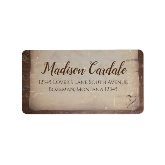 Rustic Paper Heart Wedding Return-adreslabels Etiket (Voorkant)