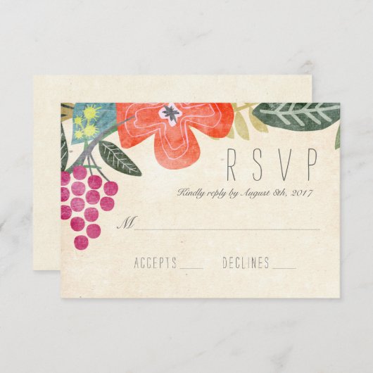 Rustic Paradise RSVP Response Kaart (Voorkant / Achterkant)