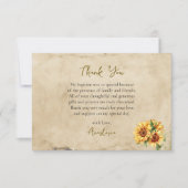 Rustic Parchment Sunflowers Orthodox Baptism       Bedankkaart (Voorkant)