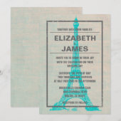 Rustic Paris Wedding Invitations Kaart (Voorkant / Achterkant)