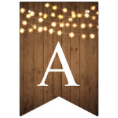 Rustic Party Lights Faux Wood Celebration Vlaggetjes (Tweede vlag)